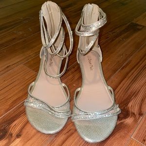 Dream Pairs Gold Rhinestone Ankle Strap Flat Sandal 
 (W 8.5)